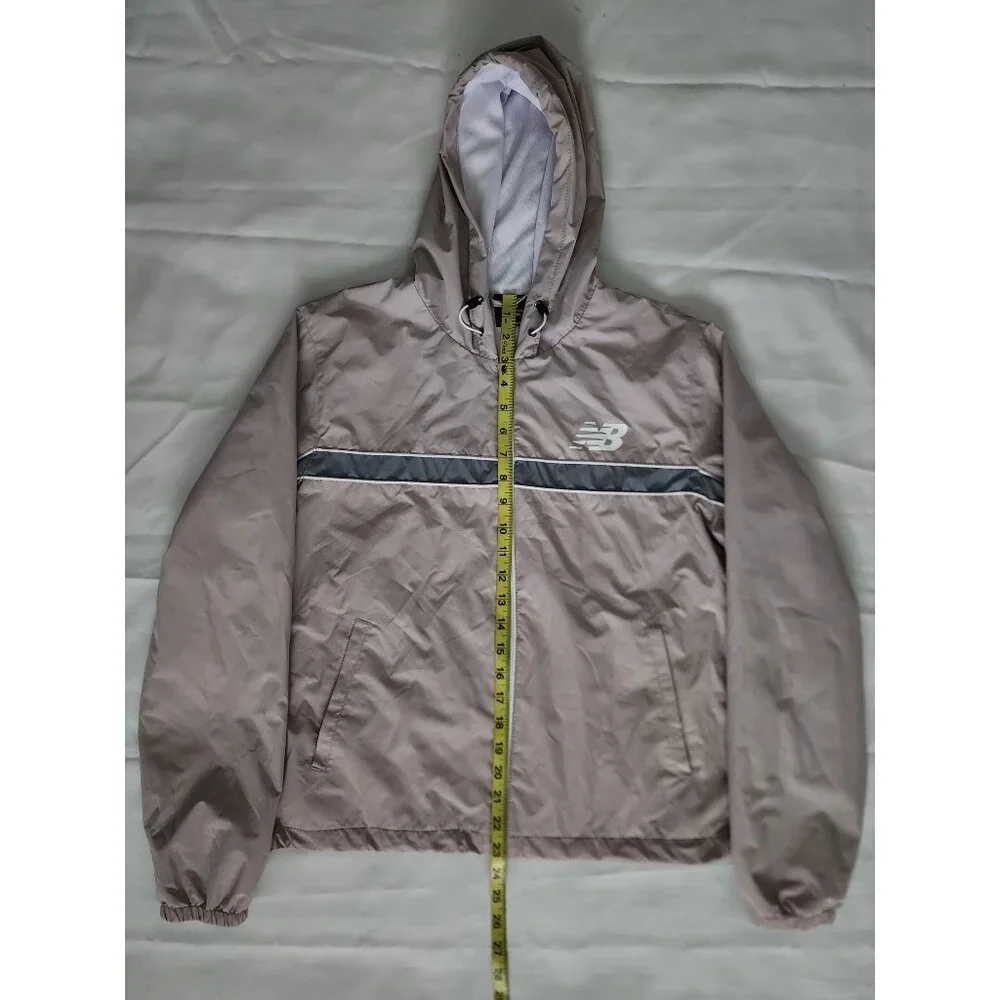 New Balance Men's Gray Full Zip‎ Front Hooded Windbreaker Jacket Size XL